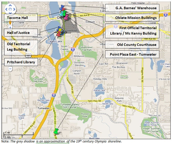  physical locations of the Washington Territorial and State Libraries