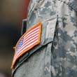 military uniform with USA flag patch