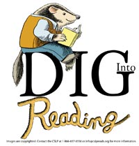 Image of badger sitting on Dig into Reading Text Image of badger sitting on Dig into Reading Text