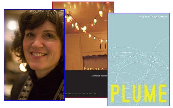 Three images: Picture of Kathleen Flenniken, cover picture of "Famous" and cover picture of "Plume" Three images: Picture of Kathleen Flenniken, cover picture of "Famous" and cover picture of "Plume"