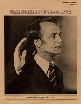 Utter takes the oath as chief justice in 1979.