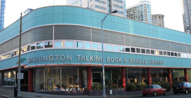 front of the Washington talking book and braille library