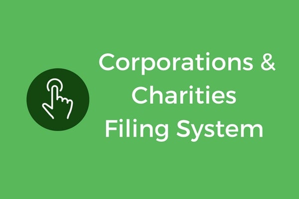 Corporations and Charities Filing System Icon