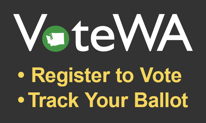 VoteWA with bulleted list of register to vote and track your ballot