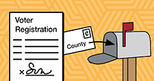 Mail in voter registration graphic