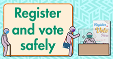 Return and vote safely graphic