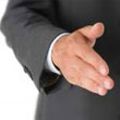 business person with outstretched hand