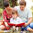 family reading together