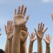 raised hands
