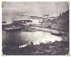 Early photo of 'downtown' Whatcom, circa 1870s