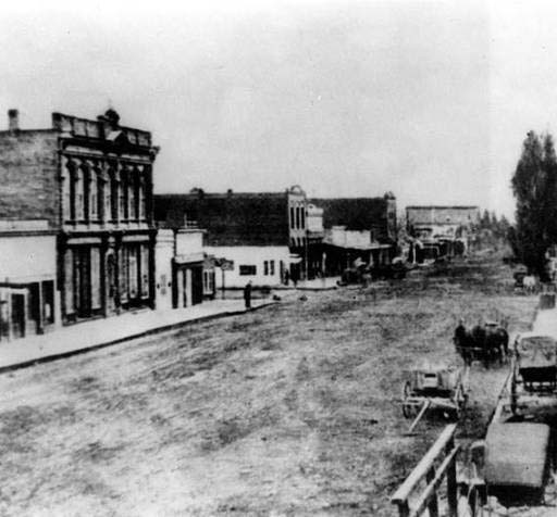 Main Street Walla Walla in 1878. Courtesy Penrose Memorial Library, Whitman College