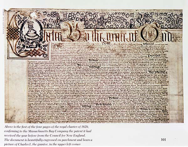 Royal Charter for the Massachusetts Bay Company, 1629. Courtesy Massachusetts State Archives