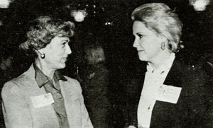Two good friends, Supreme Court Justice Carolyn Dimmick and King County Superior Court Judge Barbara Durham at a banquet in 1992.
