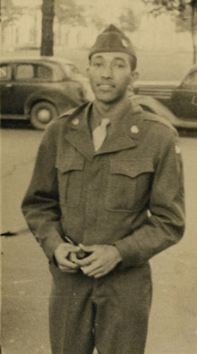 Staff Sergeant Charles Z. Smith at Camp
                              Lee, Virginia in 1946. Smith joined the Army against the wishes of his mentor, Dr.
                              William H. Gray Jr. in a rare act of rebellion.