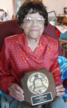 Lillian with her Liberty Bell Award.
