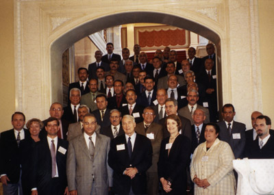 Justice Utter, front row, center, poses with faculty members and some of the Iraqi judges who attended an educational seminar in Prague in 2004.