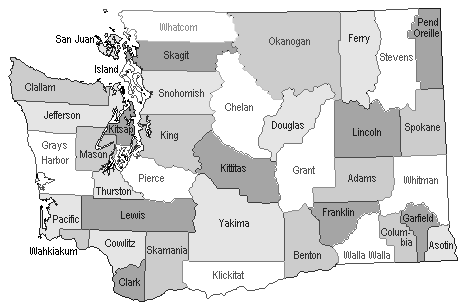 Search Washington newspapers by County using an interactive map.