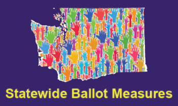 Washington outline filled with raised hands above "Statewide Ballot Measures"