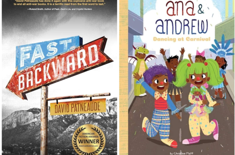 Book covers for Fast Backward by David Patneaude and Ana & Andrew Dancing at Carnival by Christine Platt