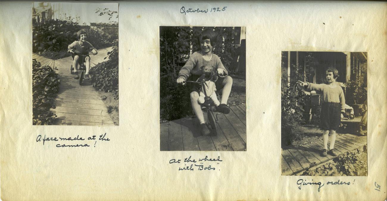 Scrapbook pictures of Tad playing