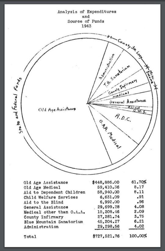 Report Page 32, listing Annual Expenses, with the largest being Old Age Assistance