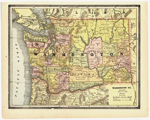 1884 Washington Territory map 1884 Washington Territory map
