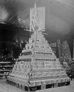 Display of canned salmon at first Clallam County fair, 1895. North Olympic Heritage Collection.