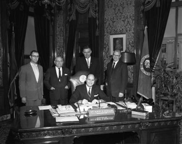 Gov. Rosellini signing bill 3-9-1959 Gov. Rosellini signing bill 3-9-1959