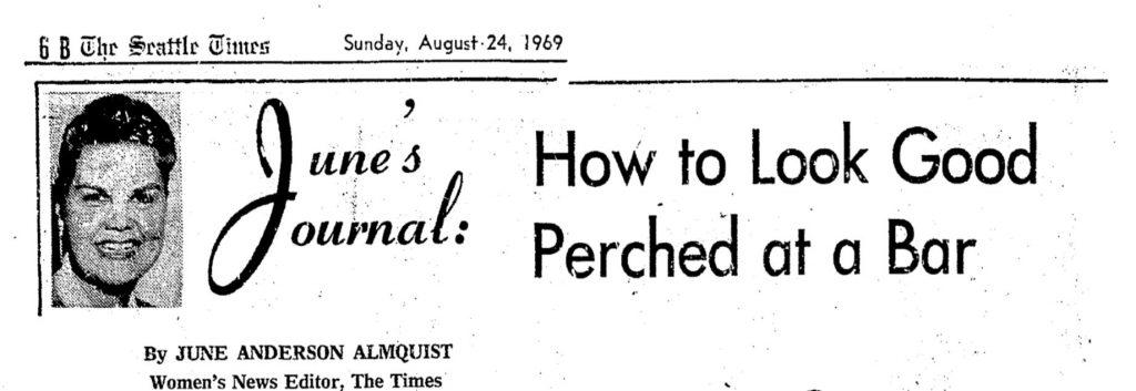 Seattle Times, August 24, 1969, titled How to Look Good Perched at a Bar.