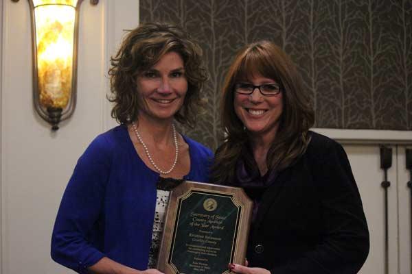 Kim-with-Kris-Swanson-for-Auditor-of-Year-award