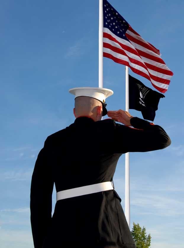 Marine saluting flag