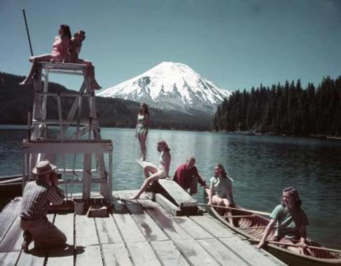 Mount-St.-Helens---kids-swimming-at-Spirit-Lake Mount-St.-Helens---kids-swimming-at-Spirit-Lake