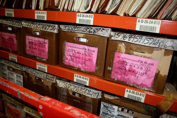 Records Center flood - wet boxes