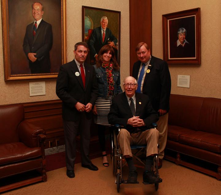 John Spellman with three former staffers, Patrick McDonald, Kym Ryan and Steve Excell.