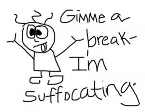 suffocating