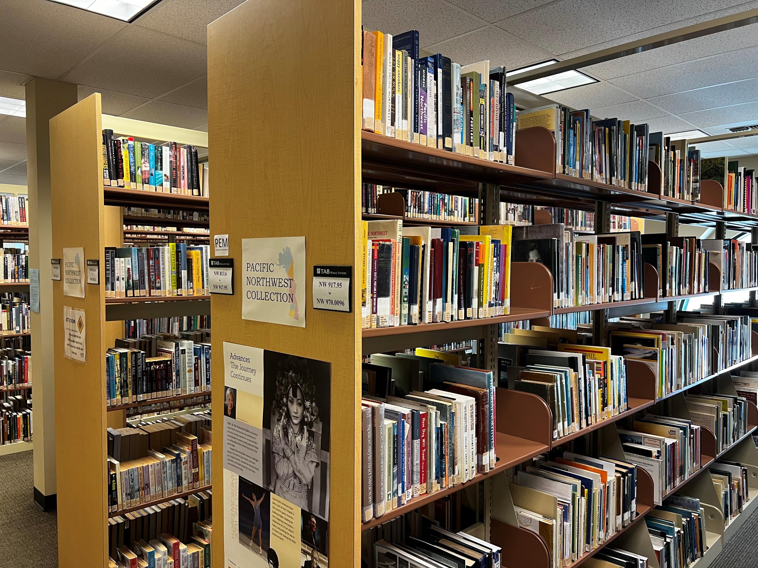 Washington state library book stacks