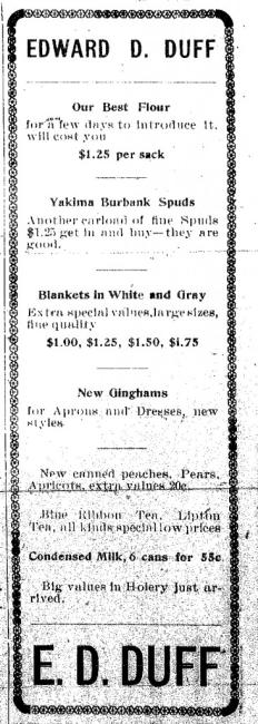 E.D. Duff's General Store Ad