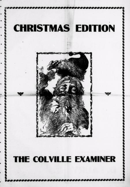 Front page of the Colville Examiner, December 18, 1909