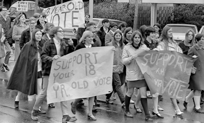 Image courtesy of historyforfree.com, “Lowering the voting age and the 26th Amendment.” July 8, 2013.