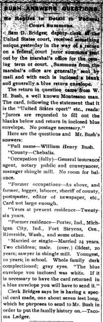 Article about William Bush