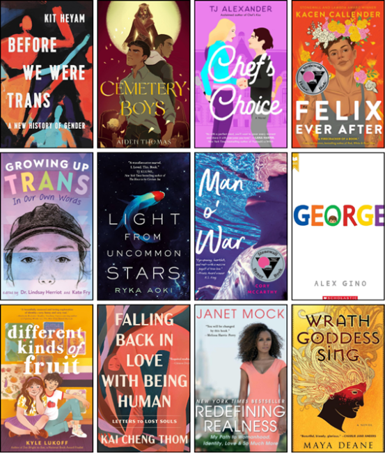 4 by 3 grid with individual book covers
