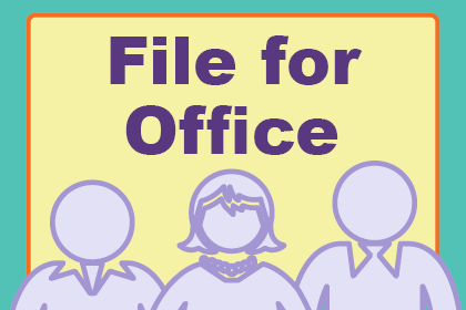 "File for Office" with silhouettes of three people