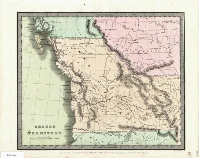  fantastic copy of Illman & Pilbrow’s 1833 map of Oregon Territory