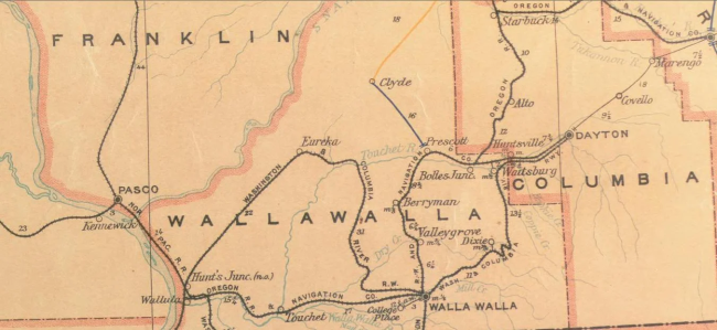 post route map of the State of Washington