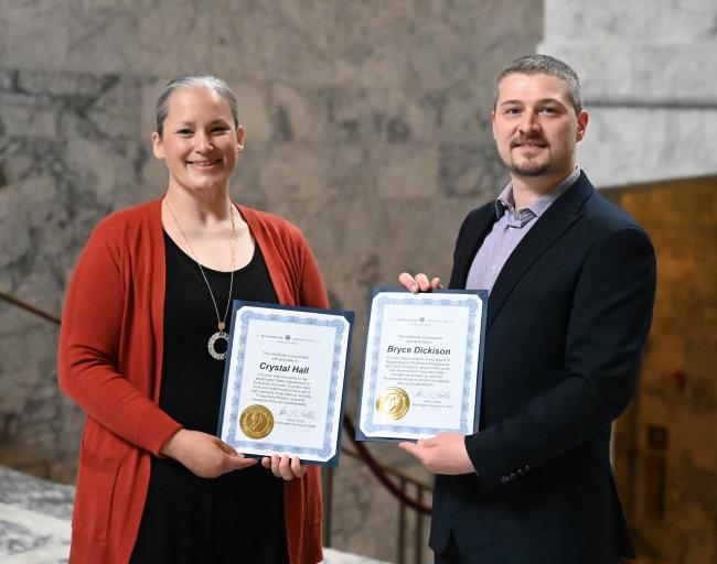 Crystal Hall (L) and Bryce Dickison (R)