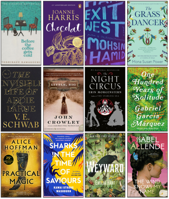 4 by 3 grid with individual book covers
